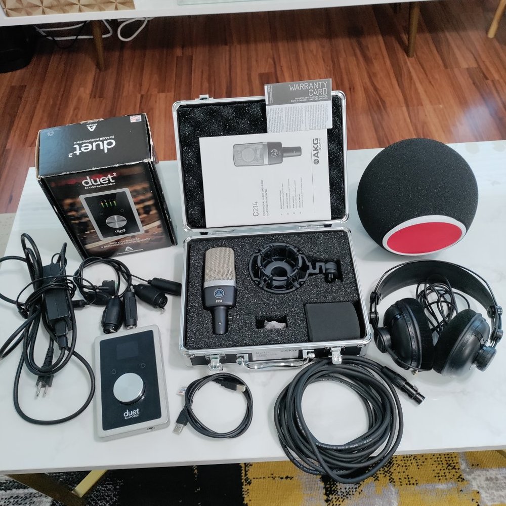 AKG C214 Condenser Microphone and Apogee Duet2 Bundle